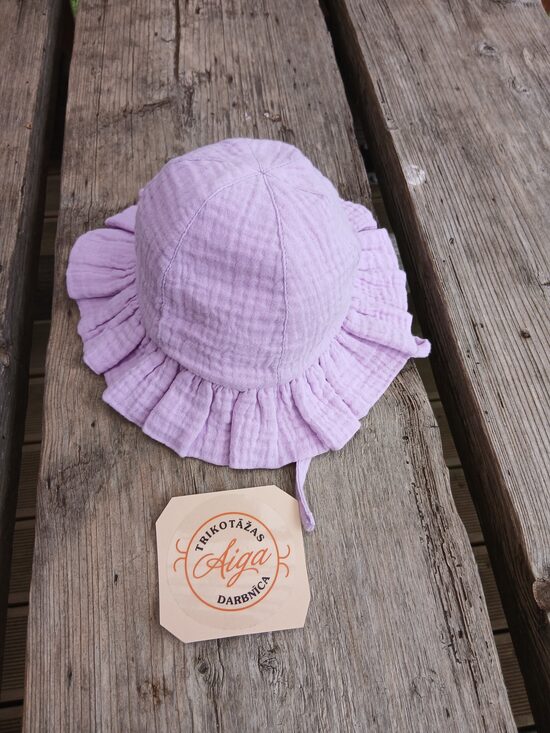 Muslina cepure.Violeta.